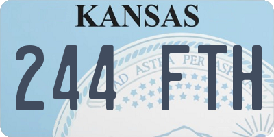 KS license plate 244FTH