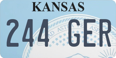 KS license plate 244GER