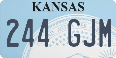 KS license plate 244GJM
