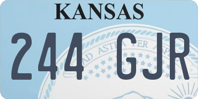 KS license plate 244GJR
