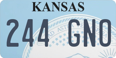 KS license plate 244GNO