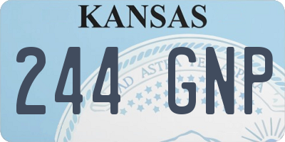 KS license plate 244GNP