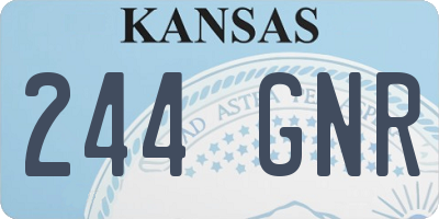 KS license plate 244GNR