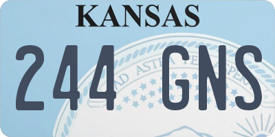 KS license plate 244GNS