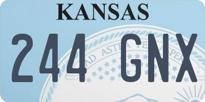 KS license plate 244GNX