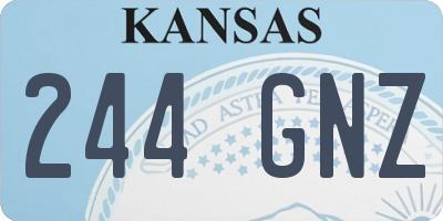 KS license plate 244GNZ