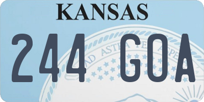 KS license plate 244GOA