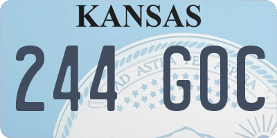 KS license plate 244GOC