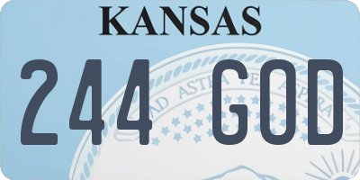 KS license plate 244GOD