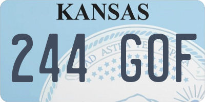 KS license plate 244GOF