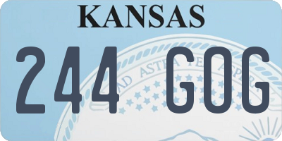 KS license plate 244GOG