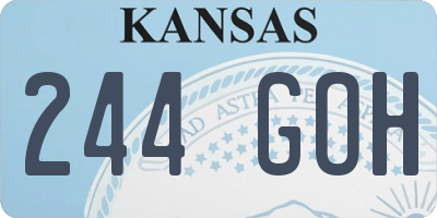 KS license plate 244GOH