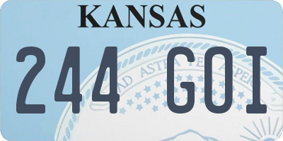 KS license plate 244GOI