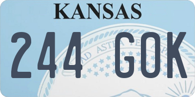KS license plate 244GOK