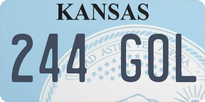 KS license plate 244GOL