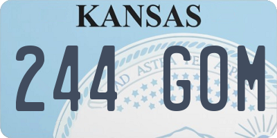 KS license plate 244GOM