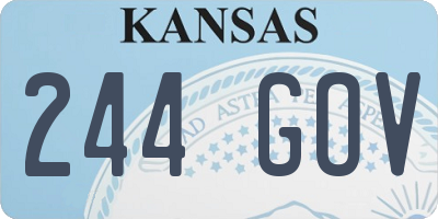 KS license plate 244GOV