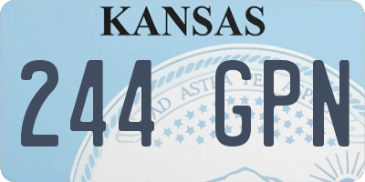 KS license plate 244GPN