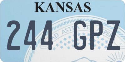 KS license plate 244GPZ