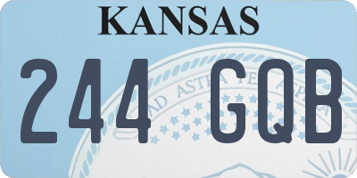 KS license plate 244GQB