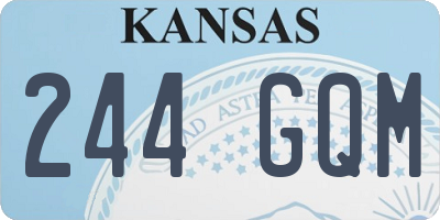 KS license plate 244GQM