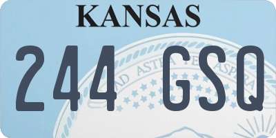 KS license plate 244GSQ