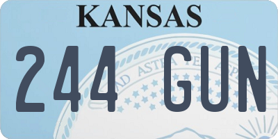 KS license plate 244GUN
