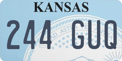 KS license plate 244GUQ