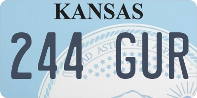 KS license plate 244GUR