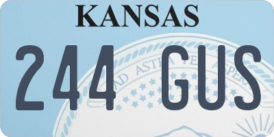 KS license plate 244GUS