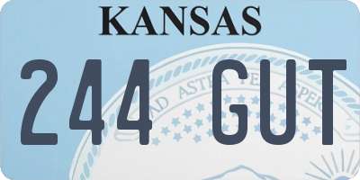 KS license plate 244GUT