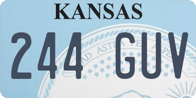 KS license plate 244GUV