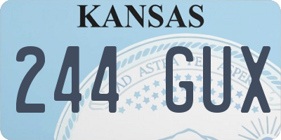 KS license plate 244GUX