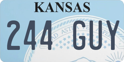 KS license plate 244GUY
