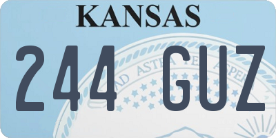KS license plate 244GUZ