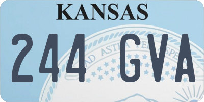 KS license plate 244GVA