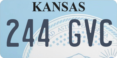 KS license plate 244GVC