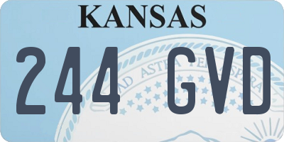 KS license plate 244GVD