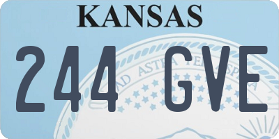KS license plate 244GVE