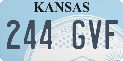 KS license plate 244GVF