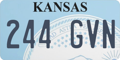KS license plate 244GVN