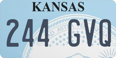 KS license plate 244GVQ