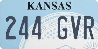 KS license plate 244GVR