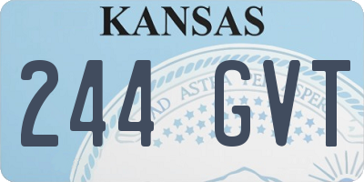 KS license plate 244GVT