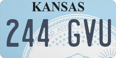 KS license plate 244GVU