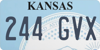 KS license plate 244GVX