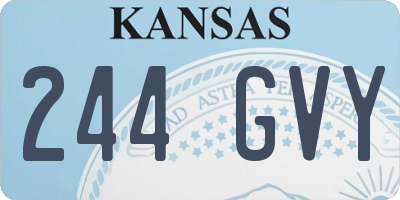 KS license plate 244GVY