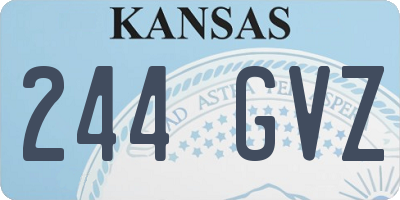 KS license plate 244GVZ