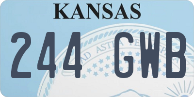 KS license plate 244GWB