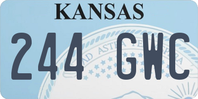 KS license plate 244GWC